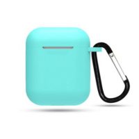 Szilikon tok az Airpods 1 és 2 készülékhez karabinerrel - Menta