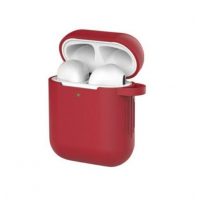 Szilikon tok Airpods 1 és 2 készülékhez karabinerrel - Burgundia