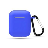 Szilikon tok Airpods 1 és 2 készülékhez karabinerrel - Kék