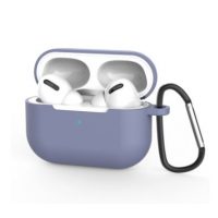 Szilikon tok Airpods Pro készülékhez karabinerrel - Szürke Kék