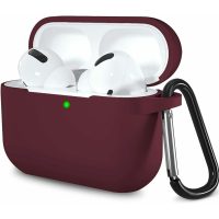 Szilikon tok Airpods 3 készülékhez karabinerrel - Burgundia