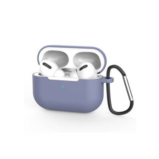 Foto - Szilikon tok Airpods Pro készülékhez karabinerrel - Szürke Kék